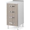 Linea Azzurra Base 40 Cassettiera Cucina Componibile Mobile con 4 Cassetti in Legno Made in Italy H85xL40xP50 cm Elegante Funzionale Facile da Montare (Olmo)