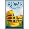 Deko 7 Targa in metallo City Roma Italy - Colosseo 30 x 20 cm