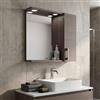 Kiamami Valentina - Specchio Bagno Pensile Con Anta Laterale Rovere Effetto Legno Luce Led
