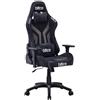Brigros Nitro - Sedia Gaming In Tessuto Scamosciato E Similpelle Reclinabile 155° Con Cuscino Lombare E Cervicale, Sedia Da Gaming Ergonomica Con Braccioli 3D Regolabili Modello Flyco (Grigio/Nera)