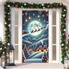RUILBJM Natale Elastico Telo per Porta, 210 x 90 cm, Lavabile in Lavatrice Facile da Installare, Pupazzo Neve Babbo Natale Modello Tenda per Porta, Interno Esterno Arredamento (Color 15)