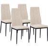 Brigros WeHome - Sedie di Tessuto Milano, Set da 4 Sedie Design per Sala da Pranzo, Sedie da Cucina, Ufficio, Sala d'Attesa, Camera da Letto, Cucina completa, Arredamento casa (Beige)
