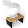 hitsuki Sgabello Bagno in Legno Premium Sgabello WC Ergonomico Altezza 20cm, Poggiapiedi WC in MDF Spessore 25mm per Adulti e Bambini, Stabile e Impermeabile, 45x23x20cm