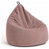 chilly pilley® pouf a sacco in velluto a coste con imbottitura in EPS - cuscino del sedile, cuscino da gioco, molti colori, 65x85 rosa chiaro