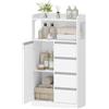 HEXCELEN Mobile da Bagno, Armadietto Autoportante, con 4 Cassetto e Ripiano Regolabile, Armadietto da Salvaspazio con Cassetto Spazioso, per Bagno, Soggiorno, Corridoio, Bianco, 30 x 60 x 110 cm