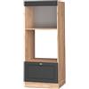 Vicco Mobile cucina microonde Fame-Line, Antracite-oro, 60 cm aperto, per la combinazione con altri moduli della serie Fame-Line