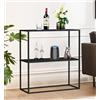 DanDiBo 96473 - Tavolo consolle in metallo, con 2 ripiani, stile moderno, 80 x 80 x 25 cm, con ripiano
