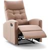 Marvin Poltrona Relax Reclinabile Manuale con Poggiapiedi Solena, Schienale Regolabile Seduta Ergonomica in Tessuto per Arredo Salotto, Soggiorno e Ufficio (Tortora)