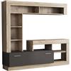 milani home - parete attrezzata porta tv soggiorno moderna di design 170x42x170 h