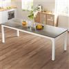 Tribesigns Tavolo da pranzo Industriale da 200 x 70 x 75 cm, per 6-8 persone, Tavolo da Pranzo Rettangolare per sala da pranzo, cucina, soggiorno, con gambe in Metallo Resistente, Rovere