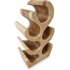Kinaree Scaffale in legno di acacia naturale, per 6 bottiglie, realizzato a mano in Indonesia, in legno massello di design, idea regalo per gli amanti del vino