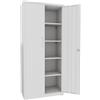 EGLEMTEK Armadio Armadietto In Metallo Multiuso A Doppia Anta Con 5 Ripiani Regolabili E Chiusura Con Doppia Chiave Mobiletto Per Documenti Strumenti Ufficio Garage Studio 180 x 80 x 40 Cm Grigio Chiaro