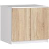 AKORD | Estensione dell'armadio | Aumenta la capacità dell'armadio | Armadio 2 Ripiani e 2 Ante | Robusto | Facile da montare | 51 x 90 x 55 cm | Bianco|Rovere di Sonoma