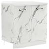 Shally Dogan Mobile Base per Cucina con Due Ante e Due Scomparti, Mobiletto con Struttura Legno Robusta e Resistente, Bianco Effetto Marmo, Mobile Componibile Dimensioni 80 x 50 x 85H cm (Doppia Anta)