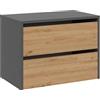 ARREDO DA CASA Scarpiera Moderna Salvaspazio 2 Ante A Ribalta In Nobilitato, Mobile Porta Scarpe Basso E Compatto Per Ingresso, Capienza 6-8 Paia Disponibile in Diversi Colori SCAT1 (Rovere/antracite)