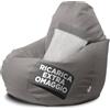 Avalon - Puff Poltrona Sacco Gigante XXL Jazz in Ecopelle Deluxe, Pouf Sacco di Qualità Sartoriale, Bean Bag per Sedersi Ergonomico, Pouf a Sacco Impermeabile, Made in Italy(95x135cm- Grigio chiaro)