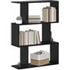 vidaXL Armadio per Libri Rovere Nero 70 x 24 x 97 cm Legno multistrato, Soggiorno moderno, libreria rettangolare, unità robusta, esposizione minimalista, soluzione per home library