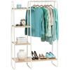 Iris Ohyama Appendiabiti in Metallo con Ripiano in Legno, 4 Livelli, Bianco, Design Moderno, Solido, Anti scivolo, Per Camera, Studio, Armadio, Abbigliamento e Scarpe, Montaggio Facile, PI-B3