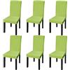 vidaXL 6x Coprisedia Elastica Casa Festa Verde Vestisedia Fodera per Sedie