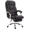 CLP Sedia Ufficio Pacific In Stoffa I Poltrona Direzionale Ergonomica Imbottita Con Poggiapiedi Carico Max 150 KG, Colore:nero