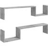 vidaXL Mensole a Muro 2 pz Grigio Cemento 100x15x20 cm in Truciolato