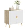 HOMCOM Mobile Multiuso 3 Ripiani Regolabili 76x41.2x74 cm Rovere e Bianco