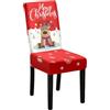 Chickwin Coprisedie Natalizie 1 2 4 6 8 Pezzi, Fodere Sedie Natalizie Coprisedie Natale Coprisedia Elasticizzato Universale Fodere Coprisedia per Festa Cucina (4 Pezzi,Alce dei Cartoni Animati)