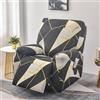 Morbuy Copripoltrona Relax Reclinabile Addensare Elasticizzato con Tasca, Fodera per Poltrona, Rimovibile Lavabile Coprisedile Fodere per Poltrona Relax (4 Pezzi per 1 Posto,Geometria Nera)