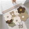 Chickwin Tappetino da Bagno Assorbente in Diatomite, Forma Petalo Colorato Tappetini per Bagno Antiscivolo Tappetino Bagno Asciugatura Rapida Tappetini Bagno Tappeto Bagno (Colore Cachi,60x90cm)