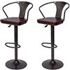 Mendler Set 2X sgabelli Design Industriale HWC-H10b Acciaio Verniciato Ecopelle Marrone