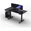 Ultradesk - Scrivania regolabile in altezza Level V2 - Scrivania elettrica per computer - 140x68 cm, per il gioco, il telelavoro - Set con tappetino per mouse XL - Nero, Nero