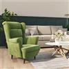 MNISDFL Poltrona schienale alto Poltrona relax reclinabile Poltrona Verde Chiaro in Velluto