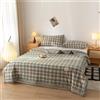 Surwin Trapuntino Copriletto per Primaverile Estivo con Motivo Plaid Vintage, Reversibile Copriletto Trapuntato in Microfibra per Singolo Matrimoniale e Piazza e Mezza (Grigio,200x230cm)