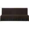DOTBUY-SHOP Copridivano Senza Braccioli con Gonna, Tinta Unita Copridivano Clic Clac 1/2/3 Posti Elasticizzato Copridivano per Divano Letto Pieghevole Elastico (Couleur Café,150~185cm)