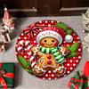 Hearda Natale Tappeto Camera da Letto in Flanella,Tappeto Rotondo Salotto a Pelo Corto,Tappeto Cameretta Bambina Moderno, Tappeto Camera Bambini con Decorazioni Natalizie (Biscotto di Natale 2,80cm)