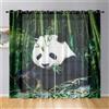 Odot Tende per Interni con Anelli Tende Camera da Letto Tenda Filtranti 2 Pannelli, Panda Stampa Tende Voile Semi Trasparenti Sheer Tenda per Soggiorno Camera (140x275cm,bambù)