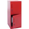 Mendler Armadietto HWC-P63, con Serratura, Armadio Ufficio faldoni Documenti, con 2 Ante, 90x38x45cm, Acciaio - Rosso