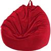 Chickwing - Fodera per pouf a pera, in velluto a coste, per poltrona a pera, senza riempimento, per esterni e interni, relax, per soggiorno, camera da letto, cuscino（Rosso， 70x80cm）