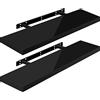 WOLTU Mensola da Muro, Set di 2, Scaffale Sospeso da Parete Libreria Piccola per Soggiorno Cameretta Porta CD DVD, Pannello MDF 90x22,9x3,8cm, Nero, RG9481sz-2