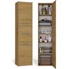 BDW - Armadio da bagno scorrevole - Armadio da bagno alto - 170x40x30 cm - 3 ante con maniglie, ampi ripiani al centro, lato di apertura dell'anta selezionabile - Rovere Artisan