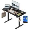 WOLTU Scrivania Elettrica Regolabile in Altezza 72-118 cm, con 3 Memorie e 2 Ganci - Nero, Silenziosa, Capacità di Carico 80 kg - per Ufficio, Casa, Gaming e Studio, 120x60 cm