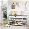 VOWNER Scarpiera Salvaspazio, Scarpiera Ingresso Slim, Panca da Ingresso, Regolabili, Con Scomparti, 100 x 30 x 55 cm, Bianco