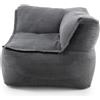 Lumaland Sezione angolare modulare destra - serie Cord | Pouf per interni, bean bag con imbottitura - per soggiorno & co. - 81 x 81 x 70 cm