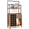 COSTWAY Mobile da Cucina con Cassetto, 4 Livelli Ripiani Aperti e Portabottiglie, Credenza Cucina in Legno e Metallo, per Fino a 18 Bottiglie, per Sala da Pranzo, Soggiorno, 78 x 40 x 160 cm