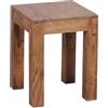 WOHNLING Laterale in Legno massello-Sheesham 35 x 35 cm Design Tavolo Salotto tavolino Marrone Scuro Stile Country