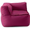 Lumaland - Pouf lounge modulare ad angolo, per interni e giardino, per interni ed esterni, sedia ad angolo impermeabile, facile da estendere, 81 x 81 x 70 cm, color vinaccia