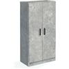 eacommerce Mobile Armadio Multiuso in Legno Scarpiera 2 Ante 6 Ripiani 55x36x108H cm (Cemento)