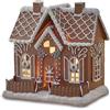 Loberon Listras Casetta Decorativa - Nostalgia del Natale - Illuminazione a LED, Marrone/Bianco