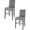 t m c s Tommychairs - Set 2 sgabelli bassi moderni modello Luisa per cucina e bar, struttura in legno di faggio color grigio scuro, Seduta e Schienale Imbottiti e Rivestiti in pelle artificiale grigio scuro