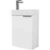Planetmöbel Mobile bagno sottolavabo 40 cm, mobiletto bagno con lavabo per bagni piccoli, WC ospiti, bianco